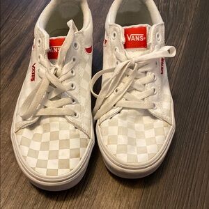 Vans White Checkered Women's Shoes